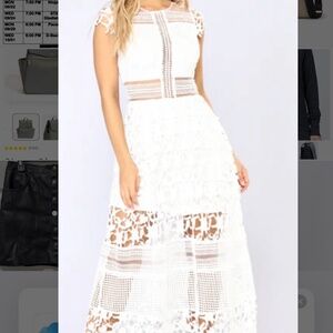 Hermosa Beach Crochet Dress - White
